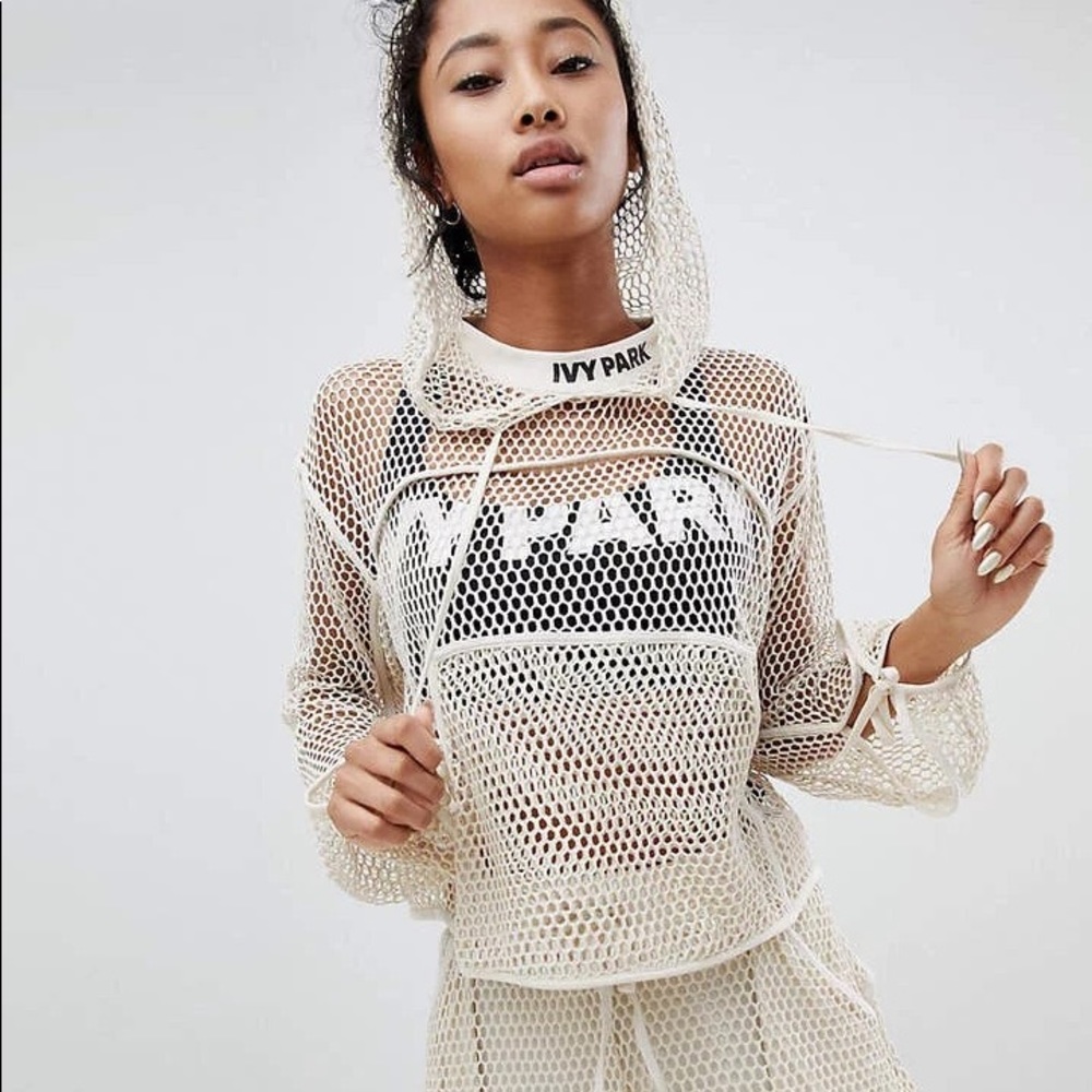 Ivy Park Mesh Hoodie NWOT Tan XL